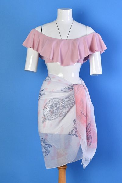Moda1001 Women's Pink Dream Catcher Dream Catcher Patterned Pareo
