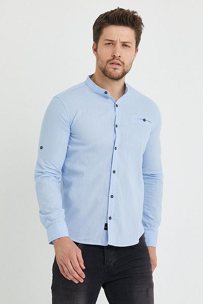 Pietra Paul Slim Fit Judge Collar Flam Shirt