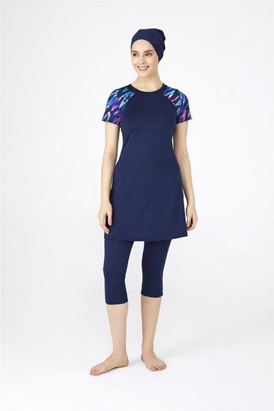 TESMAY 0446 Μαγιό ημι-καλυμμένης πισίνας Dark Navy Blue Lycra