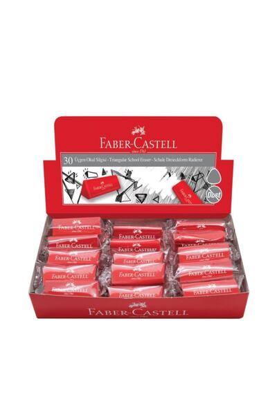 Faber Castell Faber-Castell Безпиловий трикутний червоний ластик, 30 шт. 5130187237000