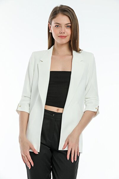 SİSLİNE Kadın Ekru Blazer Ceket