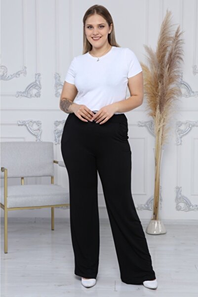 EMEZ Γυναικεία μαύρη φαρδιά αθλητική φόρμα