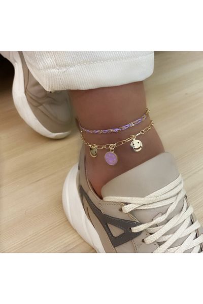 Markiz Takı Women's Lilac Smile Anklet