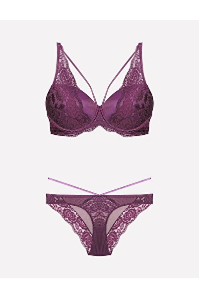 Nurteks 4426 طقم حمالة صدر داعمة من الدانتيل الأسود