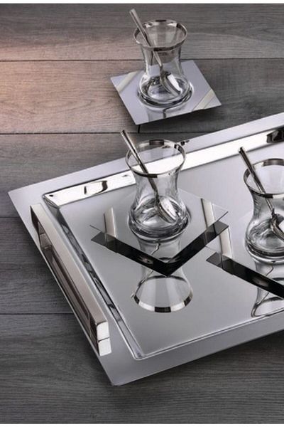 ÖzSa Home Islamoğlu 37 Piece Mira Tea Set 18/10 Stainless Steel