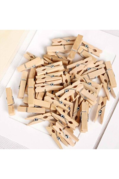 Aker Hediyelik Ufak Mandal 3mm Küçük Mandallar 100 Adet Resim Asma Mandalı Fo...