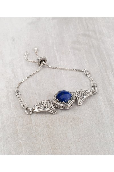 Filigran Silver 925 Ayar Gümüş Otantik El Işçiliği Telkari Doğal Lapis Lazuli...