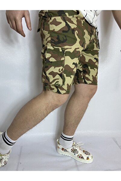 AUST JEANS Kamuflaj Kargo Cep Şort