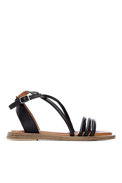 Tamer Tanca Women's Black Leather Sandals Sandals 775 506 Y21