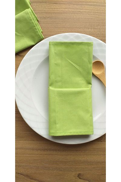 Emtory Home Pachet de 6 șervețele de prezentare pentru servicii din țesătură de bumbac verde