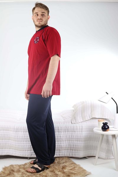 Rimoli 100% Cotton Single Jersey Short Sleeve Plus Size Men's Pajama Set 916