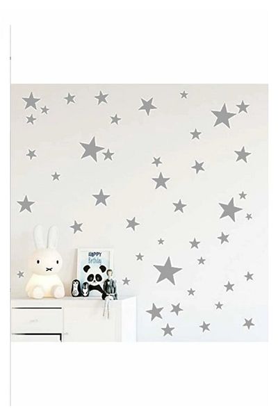 Ev Aşkı Αυτοκόλλητο τοίχου Silver Star 3-4-5cm 100 Τεμάχια