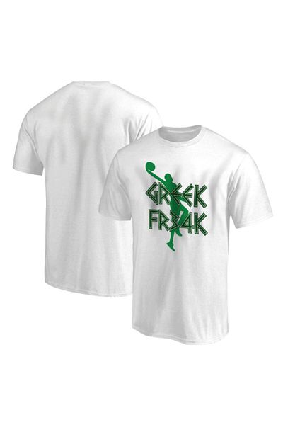 usateamfans Ανδρικό λευκό μπλουζάκι Milwaukee Greek Freak