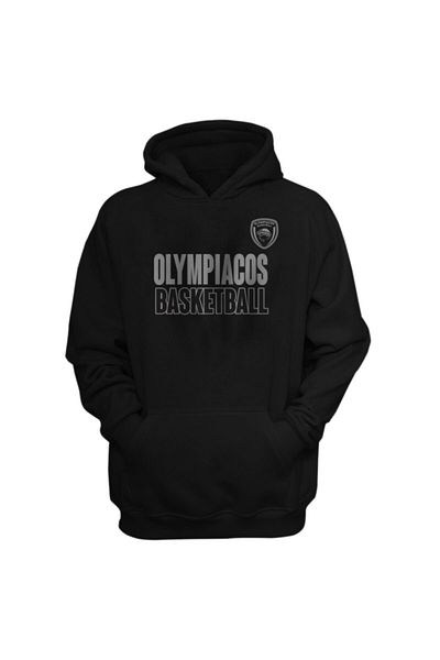 usateamfans Мъжки черен суитшърт с качулка Олимпиакос