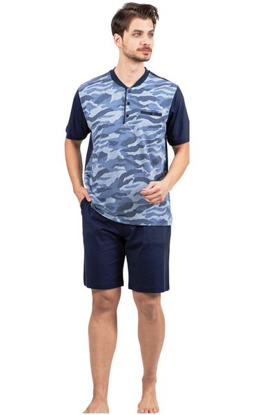 Çift Kaplan Set pantaloni scurți jacquard cu mânecă scurtă cu plăcuță la spate