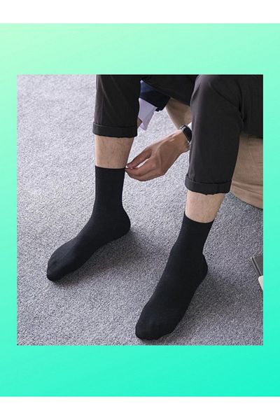 socksbox 8 чифта мъжки черни бамбукови безшевни летни чорапи