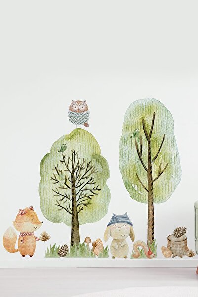 TUGİBU Sevimli Hayvanlar Duvar Sticker Seti