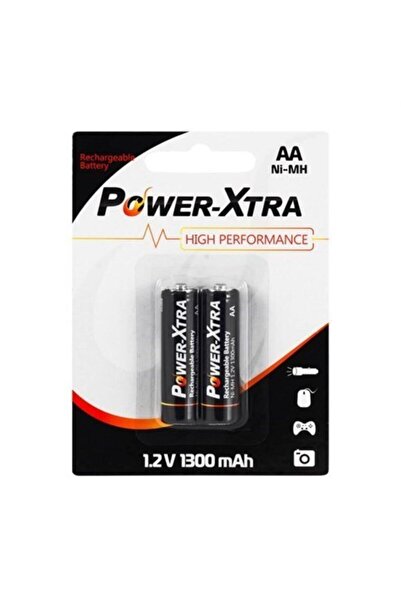 POWER-XTRA Şarj Edilebilir 1.2v Ni-mh Aa 1300 Mah (BAŞLI) Pil 2'li Blister