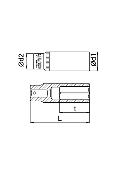 CETA FORM C24-H Series 1/2'' 6 Corner Deep Socket Wrenches