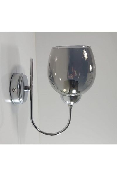 Uçar Baston Chrome Smoked Glass Sconce