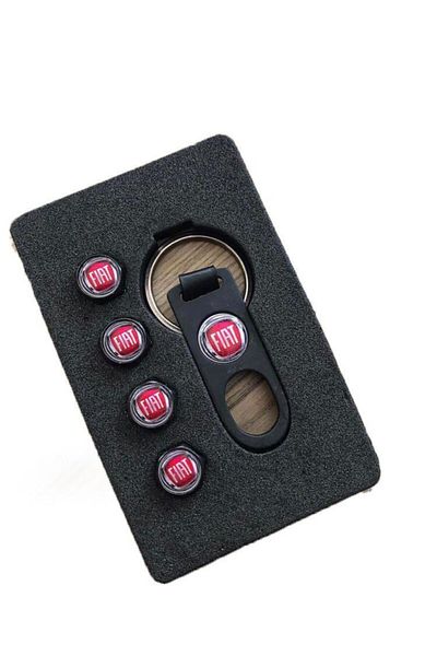 Fiat Plastic Valve Cover and Keychain Set