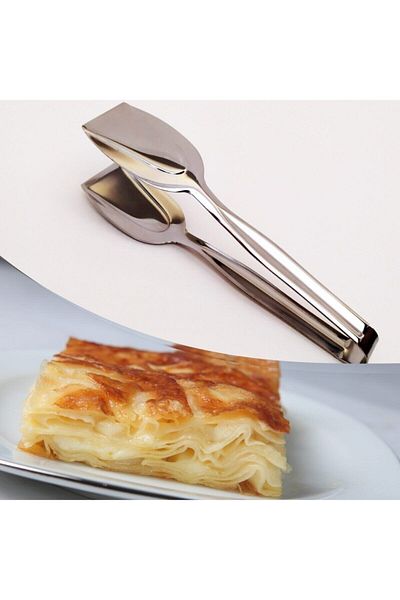 ÖzSa Home 304 Quality Cake Pastry Tongs 18/10 Stainless Steel Serving Tongs