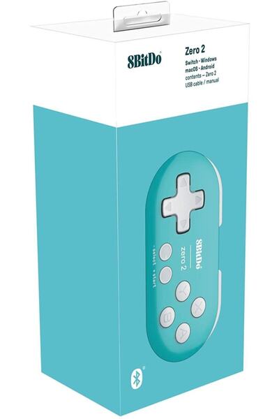8Bitdo Turkuaz Zero 2 Bluetooth Oyun Kolu Nintendo Switch, Pc, Mac Os, Android