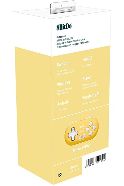 8Bitdo Sarı Zero 2 Bluetooth Oyun Kolu Nintendo Switch, Pc, Mac Os, Android