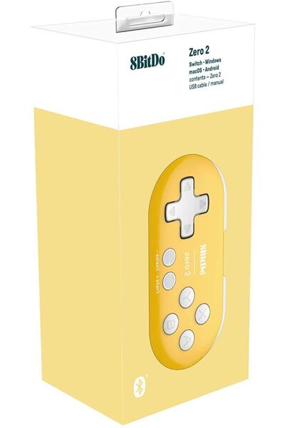 8Bitdo Sarı Zero 2 Bluetooth Oyun Kolu Nintendo Switch, Pc, Mac Os, Android