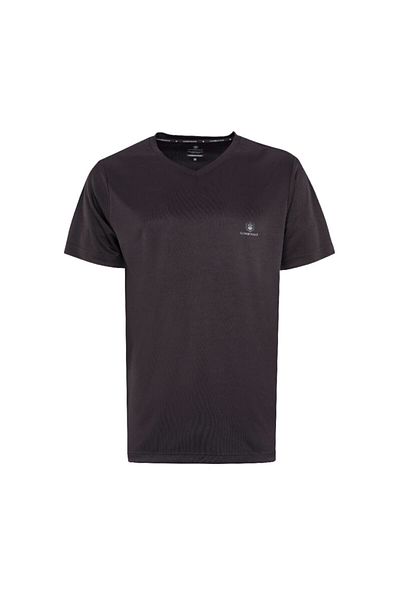 lumberjack Ανδρικό μαύρο μπλουζάκι Basic V λαιμόκοψη Ct104