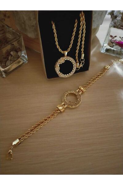 GEZERGOLD TAKI Yarım Kolye Ceyrek Bilekik Zirkon Taşlı Kelebek Model