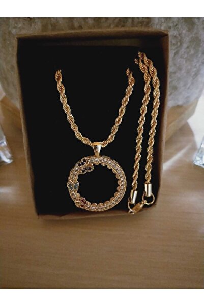 GEZERGOLD TAKI Çeyrek Kolye Kelebekli Zirkon Taşlı