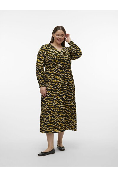 Veromoda Curve VMCGAIL LS V-KRK 7/8 ŠATY WVN BTQ CUR