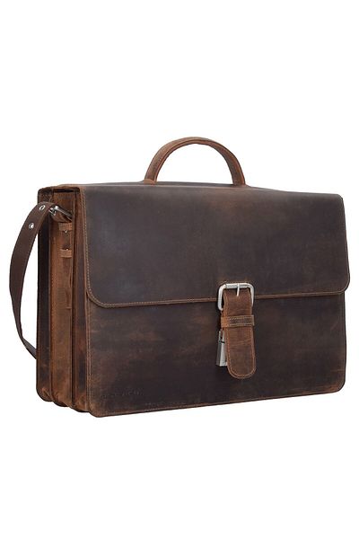 Plevier Serie 550er – Pull-up Leder Aktentasche 44 cm, Gesicht Computer Fach