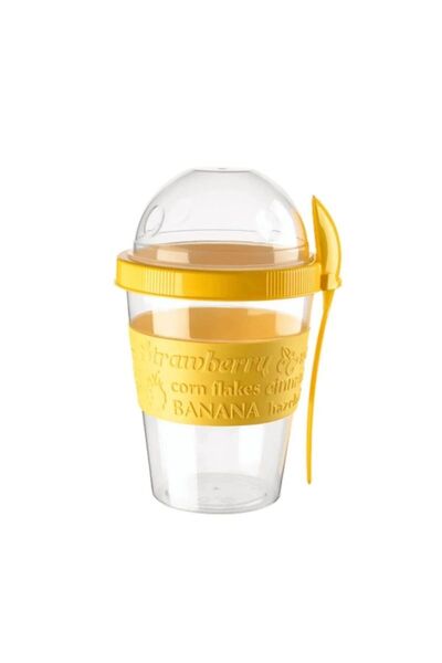 Takaz Global Take N Go - Fruit Yogurt Container with Spoon, Muesli Cup for Picnic, with Chamber