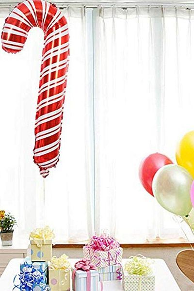 Partifabrik New Year's Red Walking Stick Candy Foil Balloon