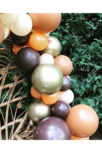 Partifabrik Brown Pastel Tones Chain Balloon Party Set 3 Meters