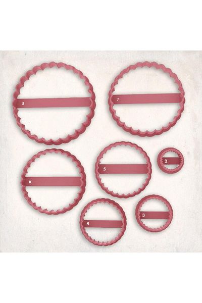 Butedo 2-8 cm Serrated Round Cookie Mold Set of 7