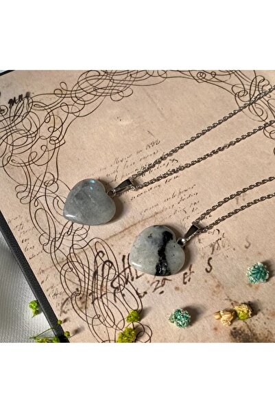 Elifsu Jewelry قلادات حجر القمر على شكل قلب