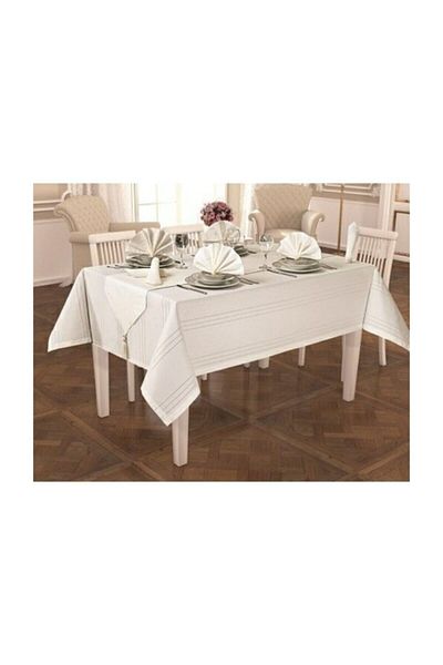 SAFİR Colber Tablecloth Set for 12 Persons (cream)