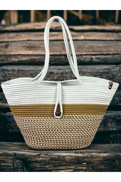 MaVaux Havana Beaded Nature-Respectful Straw Jute Bag Beach - Συνεισφέρετε στο στυλ σας και στον κόσμο!