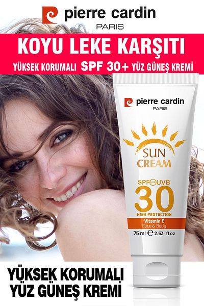 Pierre Cardin Spf 30 Anti-Blemish High Protective Facial Sun Cream 75 ml for Normal and Dry Skin