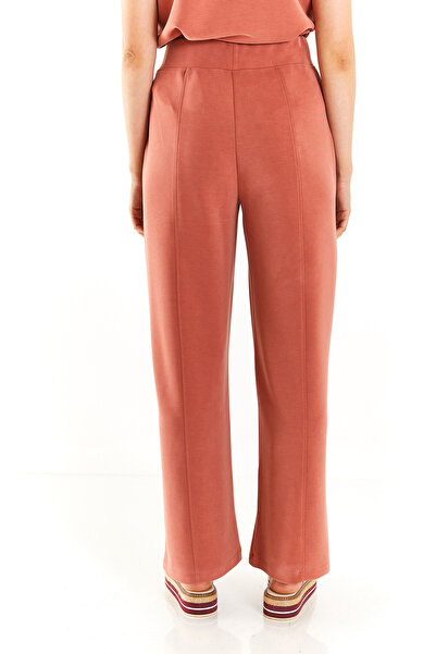 U.S. Polo Assn. PAGEAN High Waist Elastic Waist Flare Cut Wide Leg Knitted Trousers