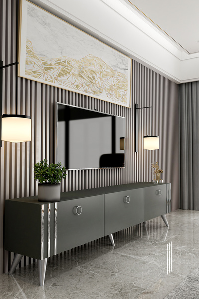 Givayo Mobilya ASTEL ANTRASİT GÜMÜŞ TV ÜNİTESİ