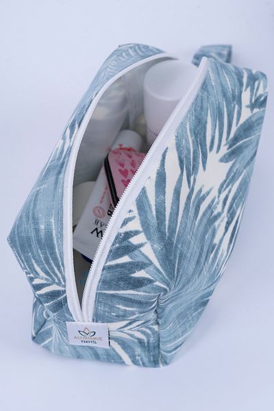 ALTINPAMUK Geanta de machiaj Albastru palmier Multifunctional marime mare