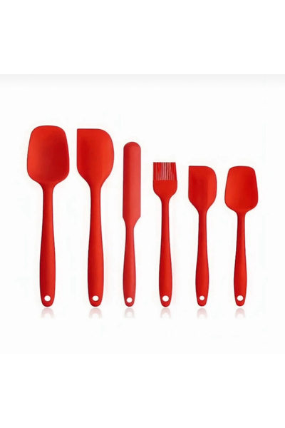 M Mimoza Park 6 Pieces Heat Resistant Fireproof Non-Stick Silicone Spatula Set