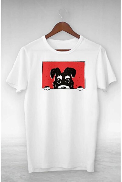 PERISENSE Unisex Femei Bărbați Terrier Dog Looking Form The Window Printed Ov...