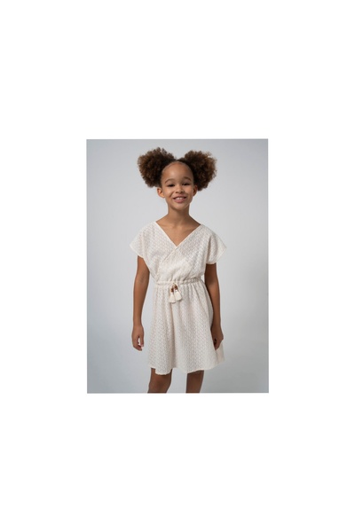 MAYORAL Kız Çocuk Elbise Mayoral  Bej Zarif Madeira elbisesi