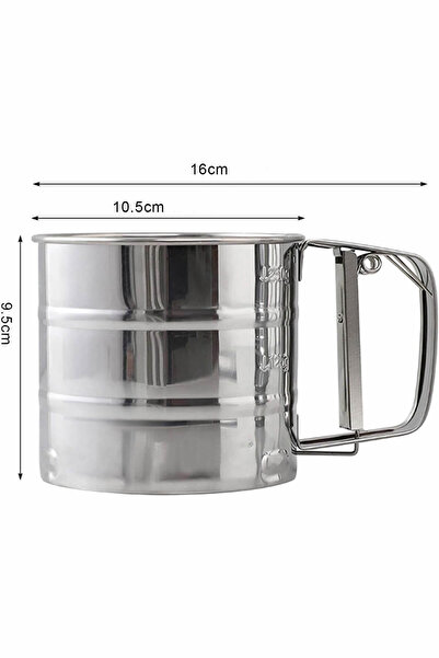 M Mimoza Park Metal Lüx Paslanmaz Çelik Pratik Un Eleği Pasta Malzemeleri