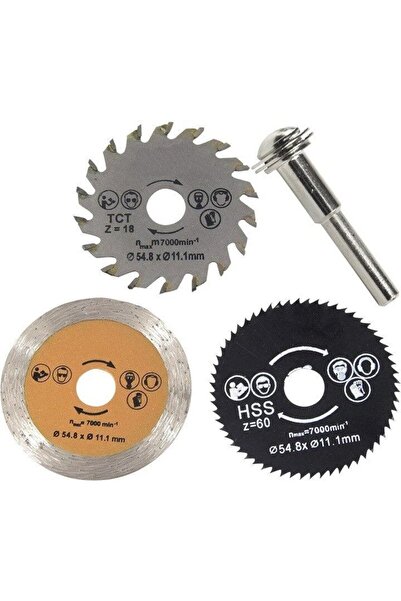 BarkoFix Dremel Testere Hss Dairesel Testere 3 Lü Set Metal Ahşap Seramik Kes...